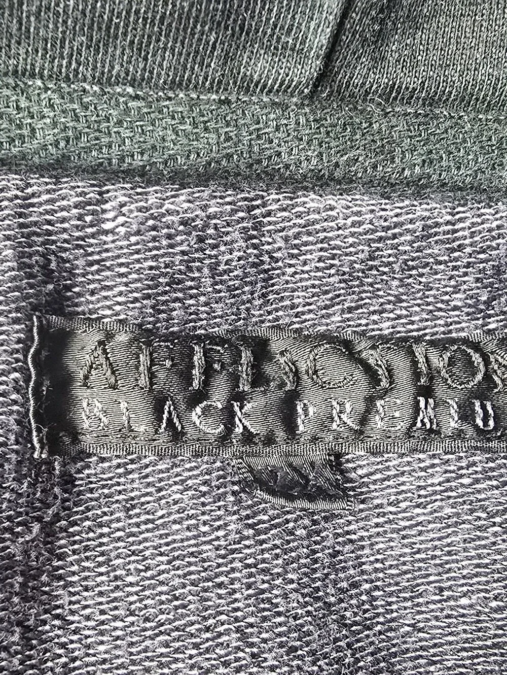 RARE VTG Affliction hybrid hooded denim jacket Mens 2X Full-zip, Black, Y2K - Picture 7 of 16